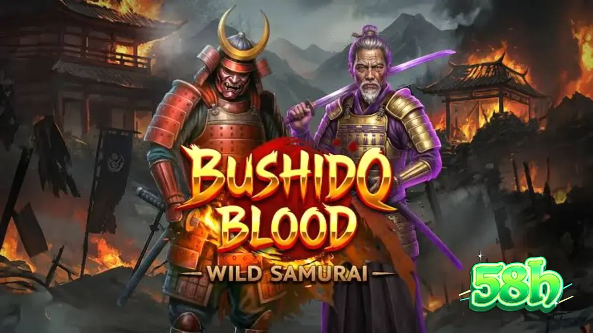 Guerreiro samurai em frente a um templo antigo com elementos de Bushido Blood